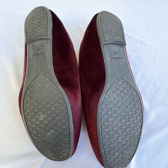 Birdies The Starling loafers in Bordeaux velvet with sequin embroidery Size 11 - Picture 15 of 15